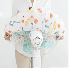 Floral Design Round Head Fan Dust Cover